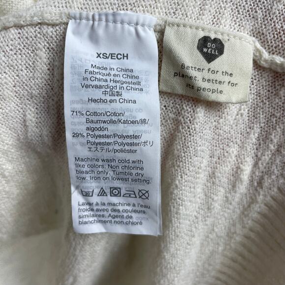 Madewell Bradley Cardigan Sweater‎ Sz XS Ivory Cream Slub Knit Style AI212 - Picture 7 of 14